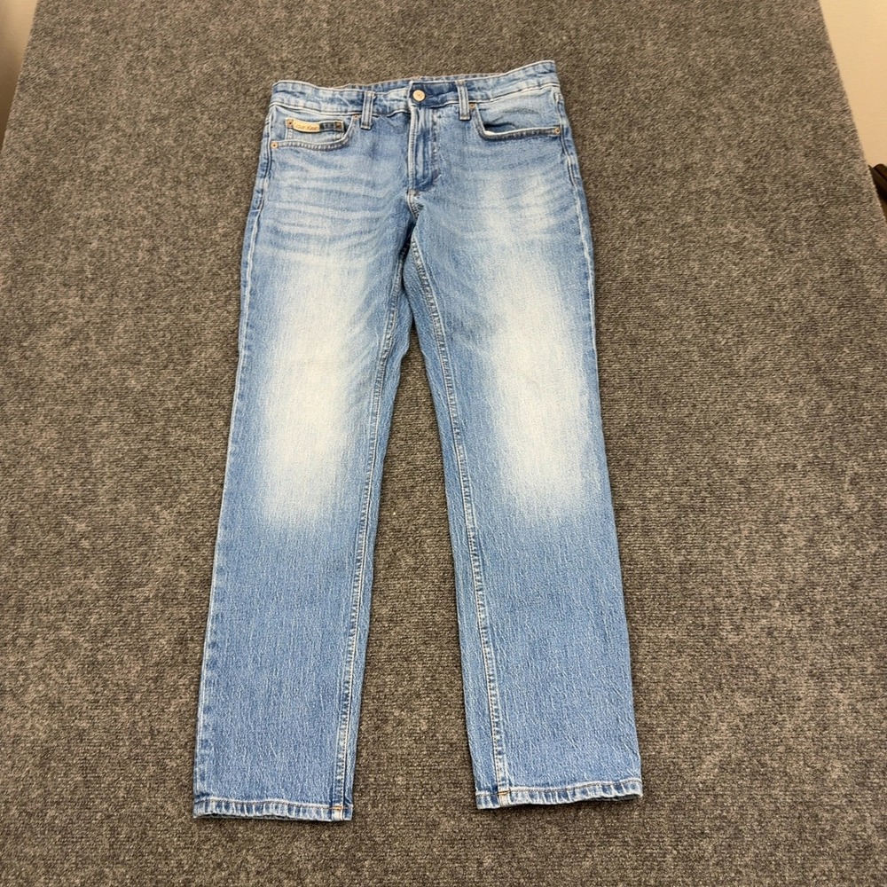 Calvin Klein Jeans Mens 32x28 Blue Cotton Stretch Slim Casual Classic‎